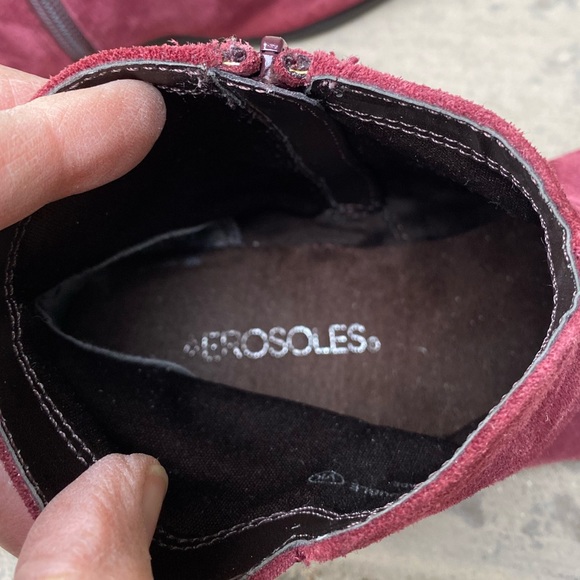 Aerosoles burgundy, suede boots practically new - Picture 3 of 6
